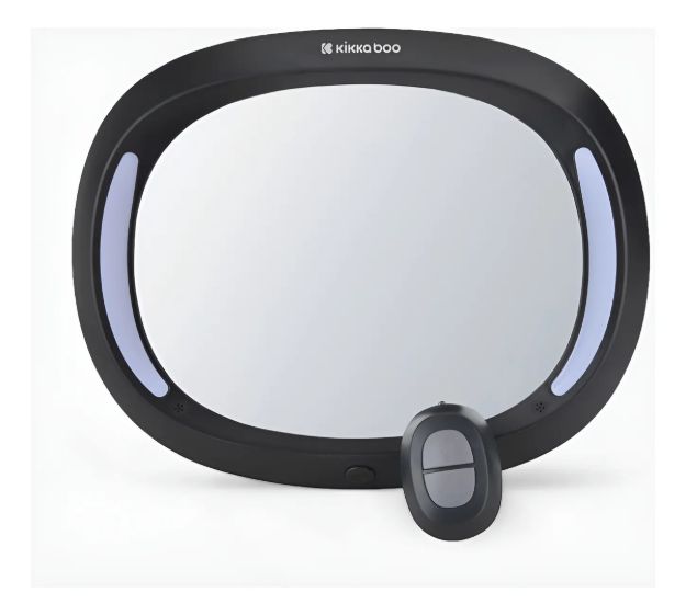 Imagen de Espejo Retrovisor Asiento Auto Luz Led Control Remoto Bebes Negro