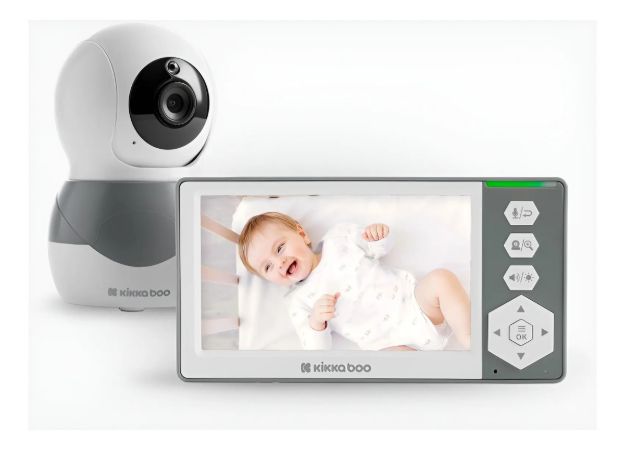 Imagen de Babycall Video Monitor Kikkaboo Bebes Seguridad Temperatura Gris