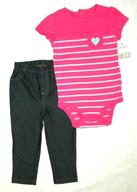 Imagen de Conjunto Body Y Calza Carter Mangas Cortas Fucsia Nena Fucsia 9 Meses