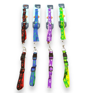 Imagen de Collar + Correa con Huellas Chico Aj-409