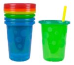 Imagen de Set De 4 Vasos Con Sorbitos Y Tapas The First Year 296ml Multicolor Liso