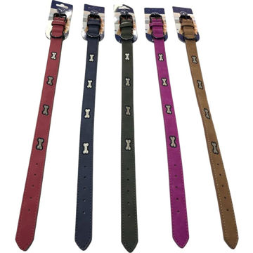 Imagen de Collar Eco Cuero Hueso Cosido Mediano Hx- 087