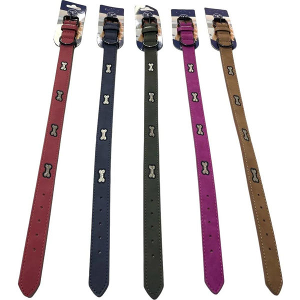 Imagen de Collar Eco Cuero Hueso Cosido Mediano Hx- 087