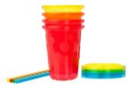 Imagen de Set De 4 Vasos Con Sorbitos Y Tapas The First Year 296ml Multicolor Liso