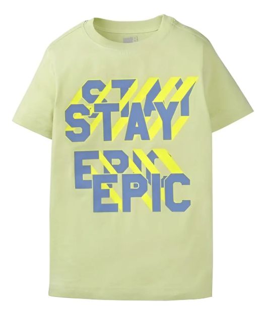 Imagen de Remera Crazy8 Verde Mangas Cortas  Algodón Varon Niños Verde Musgo Xl Liso