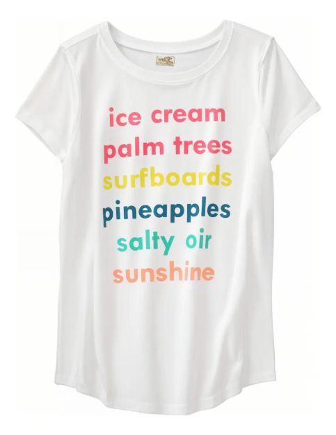 Imagen de Remera Blanca Textos Manga Corta Crazy8 Verano Algodón Niños Blanco L Liso