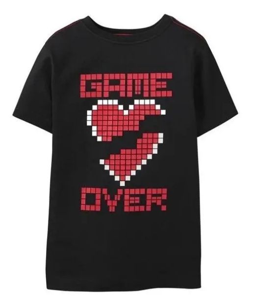 Imagen de Remera Mangas Cortas Crazy8  Algodón Game Over Negra Niños Negro Xl Liso