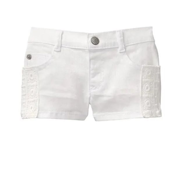 Imagen de Short Jean Corto Blanco Crazy8 Con Bordados Lateral Bebes Blanco Liso 4t