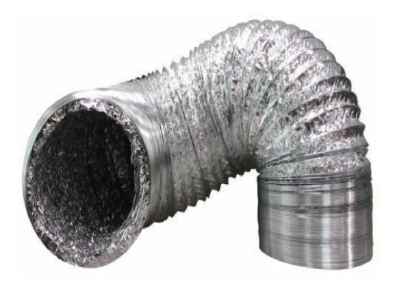 Imagen de Caño corrugado aluminio extractor extensible MT-200mm-Ynter Industrial