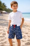 Imagen de Short Baño Crazy8 Para El Agua Niños Estampado Tiburones Azul Oscuro 5t