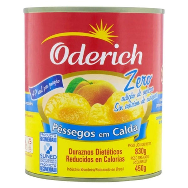 Imagen de Durazno En Almibar Oderich Zero 830 gr