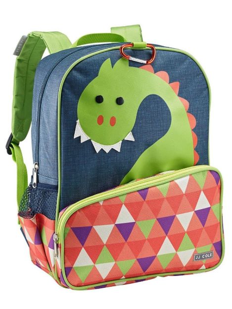 Imagen de Mochila Escolar Jjcole Dragón Con Carpeta Niños De 3 Años+ Verde Musgo