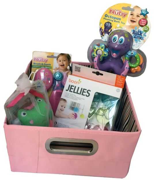 Imagen de Set Regalar Caja Con Toallitas, Juguetes Baño, Peines Nena