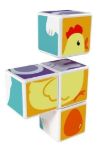 Imagen de Puzzle Cubos Magnéticos Animales Geomag 4 Piezas Didácticos Amarillo