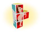 Imagen de Puzzle Cubos Magnéticos Animales Geomag 4 Piezas Didácticos Amarillo