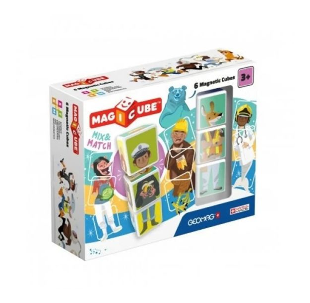 Imagen de Cubos Puzzles Magnéticos Magicube Animales Personas 6 Piezas Verde Oscuro
