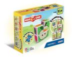 Imagen de Puzzle Cubos Magnéticos Frutas Geomag 4  Piezas Didácticos Verde Musgo