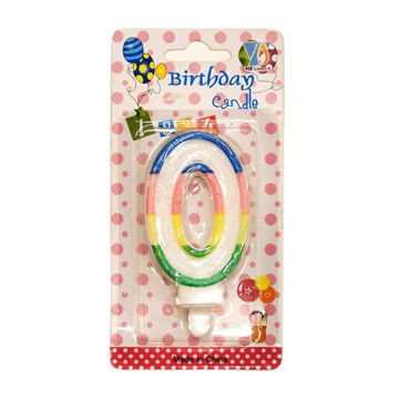 Imagen de Vela Numero 0 Borde Multicolor