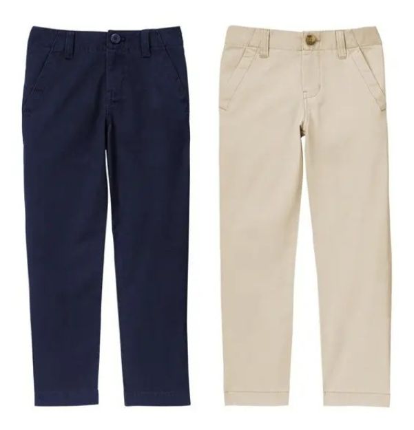 Imagen de Pantalones De Vestir Promo 2 X 1200 Algodón Escuela, Fiestas Azul Liso Consultar
