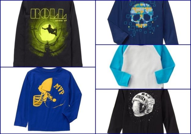 Imagen de Lote 5 Remeras Mangas Largas Crazy8 Algodón Consulte Talles Negro Varios