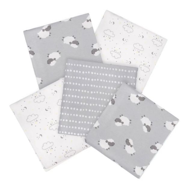 Imagen de Packs De 5 Mantas De Franela Para Bebés Corderitos Gerber