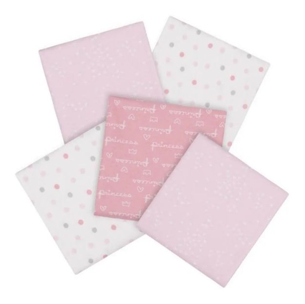 Imagen de Packs De 5 Mantasde Franela Para Bebés  Princesa Rosa Gerber