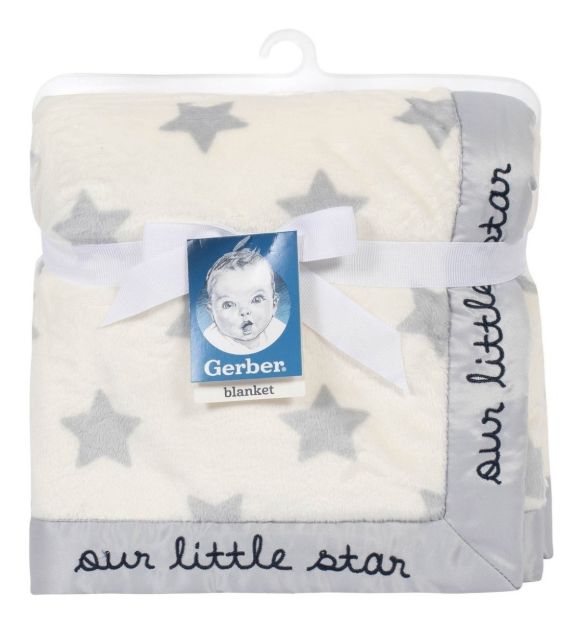 Imagen de Manta Plush De Bebés Estrellitas Grises Gerber