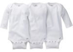 Imagen de Pack De 3 Bodies Blancos Mangas Largas Algodón Gerber Bebés Blanco 24 Meses