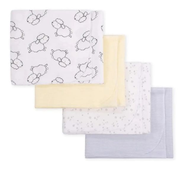 Imagen de Packs De 4 Mantas De Franela Para Bebés  Corderito Gerber