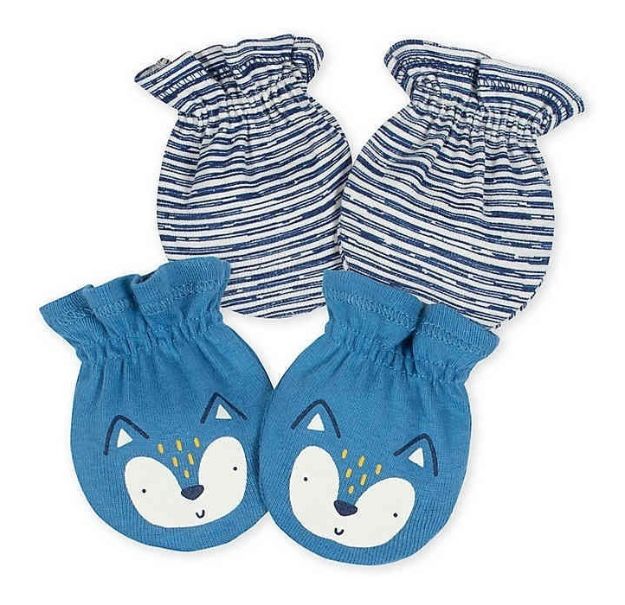 Imagen de Packs De 2 Mitones Algodón Zorro Azul Gerber Para Bebés 0-3m Azul 0-3m