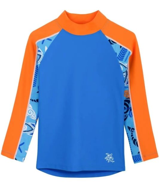 Imagen de Remera Con Protección Uv Mangas Largas Niños De 4 A 5 Azul/n Azul 4 A 5 Años Geométrico