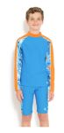 Imagen de Remera Con Protección Uv Mangas Largas Niños De 4 A 5 Azul/n Azul 4 A 5 Años Geométrico