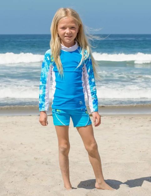 Imagen de Calza Short De Baño Licra Playa Protección Uv Niñas Tuga Celeste 4 A 5 Años