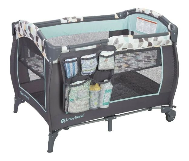 Imagen de Practicuna Dots Babytrend Con Pañalera Organizador  Celeste