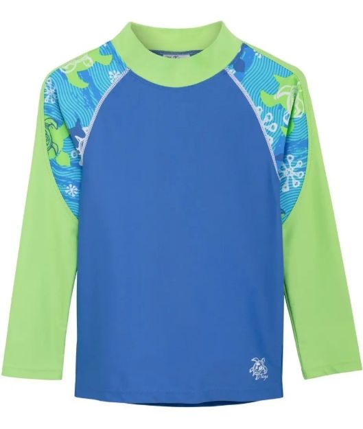 Imagen de Remera Con Protección Uv Mangas Largas Spring Playa Niños Azul Acero 6 A 7 Años Geométrico