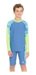 Imagen de Remera Con Protección Uv Mangas Largas Spring Playa Niños Azul Acero 6 A 7 Años Geométrico
