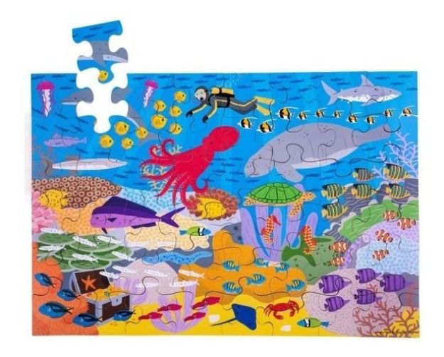Imagen de Puzzle Rompecabezas  De Madera Fondo Marino  Bigjigs