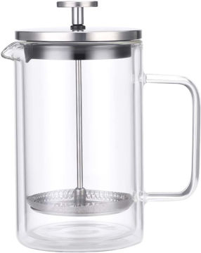 Imagen de Cafetera/tetera French Doble Pared 350ml Vidrio/ac.inox Salerno
