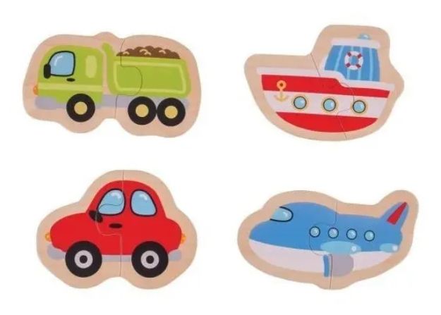 Imagen de Juguete De Madera Puzzle Rompecabezas De Transporte Bigjigs
