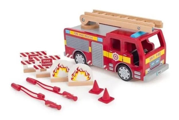 Imagen de Camión De  Bomberos Con Escalera Juguetes De Madera  Bigjigs