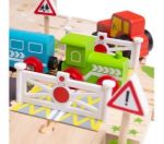 Imagen de Juego De Madera Pista De Trenes Estación Y Carretera Bigjigs Trenes Rojo