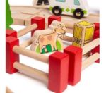 Imagen de Juego De Madera Pista De Trenes Estación Y Carretera Bigjigs Trenes Rojo
