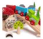Imagen de Juego De Madera Pista De Trenes Estación Y Carretera Bigjigs Trenes Rojo