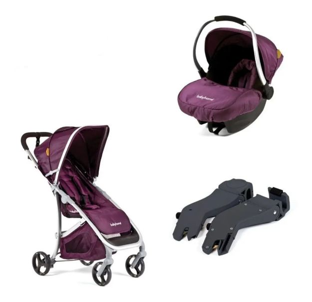 Imagen de Set De Coche Babyhome Emotion Y Babysilla Color Púrpura  Violeta Gris