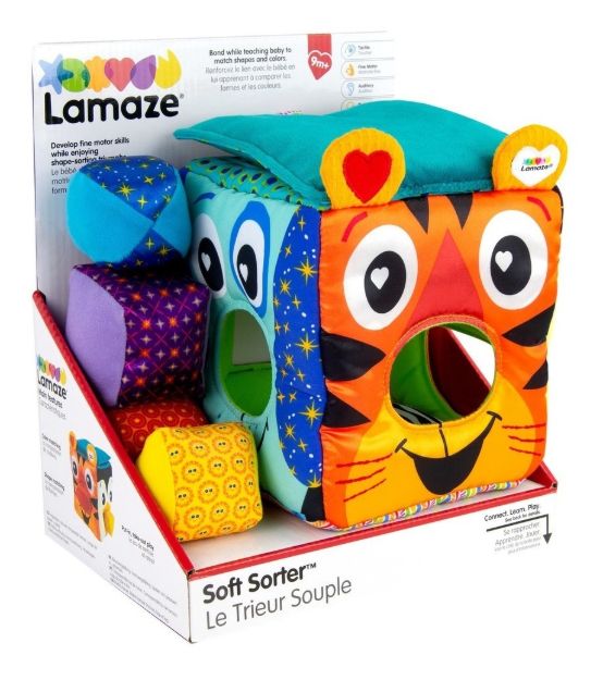 Imagen de Cubo De Formas Didáctico Caras De Animales Bebés Lamazetela  Multicolor