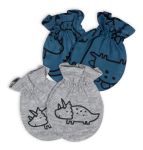 Imagen de Packs De 2 Mitones Algodón Dino Azul Gerber Para Bebes 0-3m Azul Acero 0 A 3 Meses