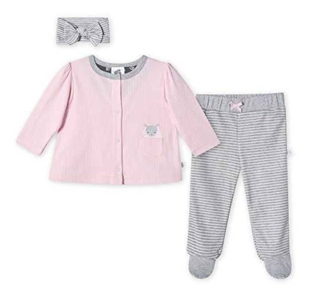 Imagen de  Remera Botones Manga Larga, Pelele, Vincha Llama Just Born Rosa Recién Nacido