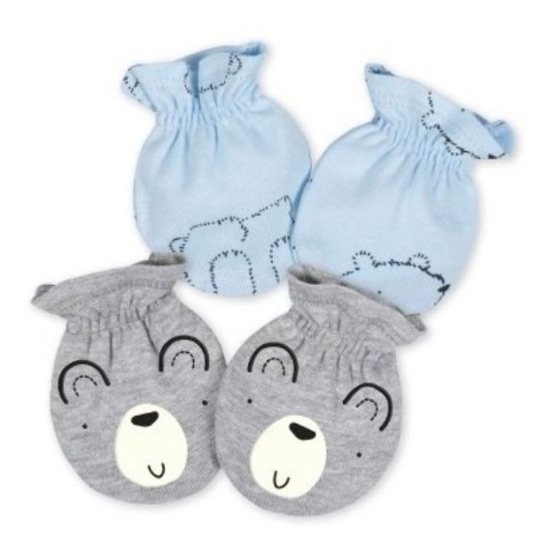 Imagen de Packs De 2 Mitones Algodón Osito Azul Gerber Para Bebes 0-3m Azul 0 A 3 Meses