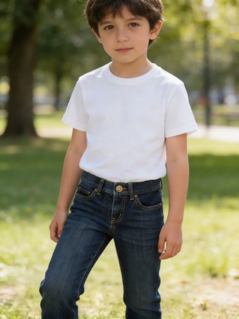 Imagen de Jean Pantalon Straigh Corte Husky Para Niños Crazy8 Algodón Azul 10