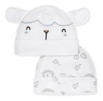 Imagen de Set X 2 Gorros Algodón Ovejitas Gerber Bebés De 0 A 6 M Blanco 0-6 M